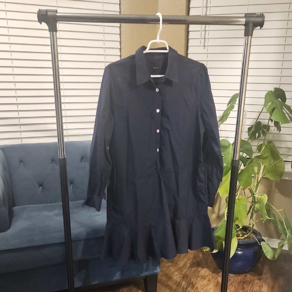 Quince Dark Blue Long Sleeve Dress